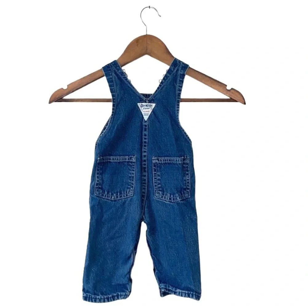 Oshkosh B’Gosh Vintage Overalls Cars Blue Size Baby 3-6 Months Old